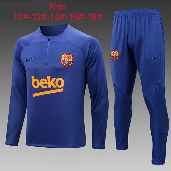 Kinder Trainings-Sweatshirt Barcelona 2023 Blau